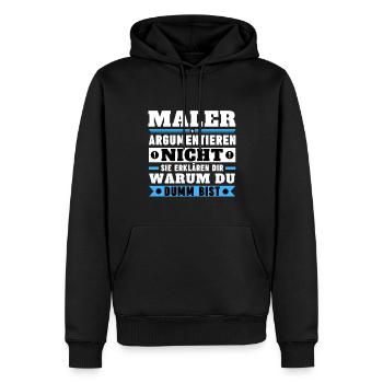 Painters don't argue - Men’s Premium Organic Hoodie - black - Front - Nico (187cm)