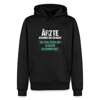 Doctors don't argue - Men’s Premium Organic Hoodie - black - Front - Nico (187cm)
