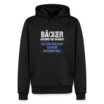 Bakers don't argue - Men’s Premium Organic Hoodie - black - Front - Nico (187cm)