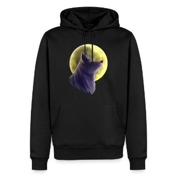 Peinture de loup - Sweat à capuche Premium bio Homme - noir - Devant - Nico (187cm)