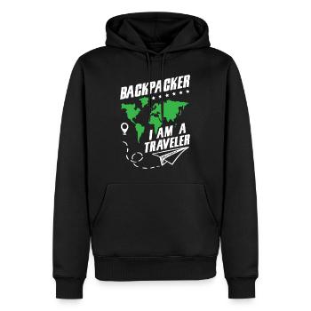 I Am A Traveler - Männer Premium Bio Hoodie - Schwarz - Vorne - Nico (187cm)