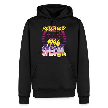 Released 1996 Special Edition - Männer Premium Bio Hoodie - Schwarz - Vorne - Nico (187cm)