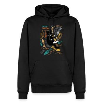 A fishing cat - Men’s Premium Organic Hoodie - black - Front - Nico (187cm)