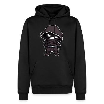 Mystérieux petit ninja d’anime - Sweat à capuche Premium bio Homme - noir - Devant - Nico (187cm)