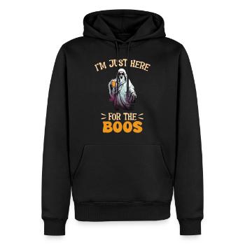 Je suis juste ici pour les huées en buvant de la bière Halloween - Sweat à capuche Premium bio Homme - noir - Devant - Nico (187cm)