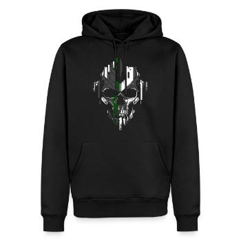 Crâne techno - Sweat à capuche Premium bio Homme - noir - Devant - Nico (187cm)