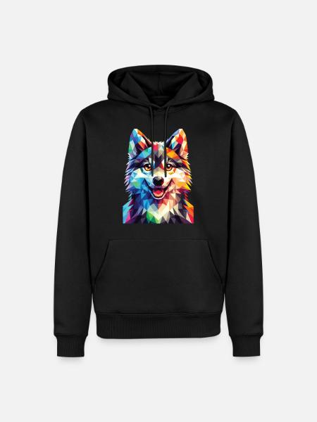 Polygon Wolf - Men’s Premium Organic Hoodie - black