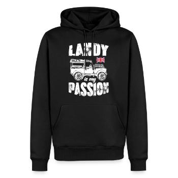 Landy is My Passion - Men’s Premium Organic Hoodie - black - Front - Nico (187cm)