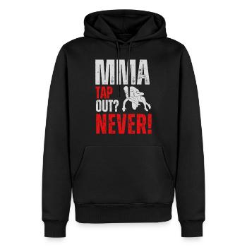 MMA Tap out? Never! - Männer Premium Bio Hoodie - Schwarz - Vorne - Nico (187cm)