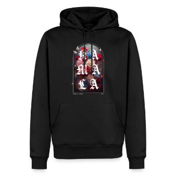 Kamala 2024 Floral Gothic Design - Men’s Premium Organic Hoodie - black - Front - Nico (187cm)