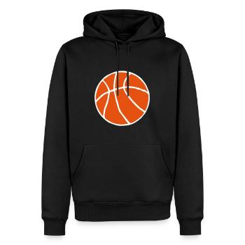 cadeau main de basket-ball dessiné - Sweat à capuche Premium bio Homme - noir - Devant - Nico (187cm)