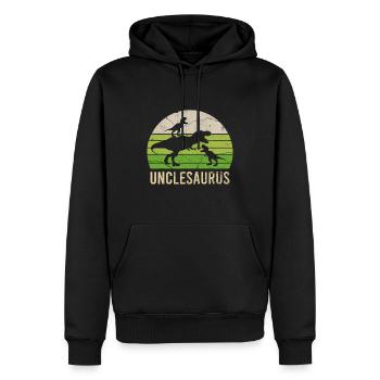 Uncle Dinosaur Daddy 2 Two Kids Unclesaurus - Men’s Premium Organic Hoodie - black - Front - Nico (187cm)