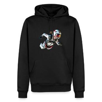 Fille parachutiste - Sweat à capuche Premium bio Homme - noir - Devant - Nico (187cm)