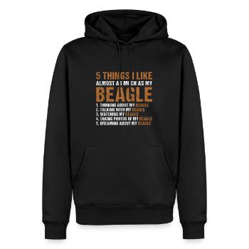 5 choses que j’aime autant que mon Beagle - Sweat à capuche Premium bio Homme - noir - Devant - Nico (187cm)
