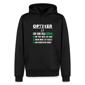 Optometrist Gift - I'm the King - Men’s Premium Organic Hoodie - black - Front - Nico (187cm)