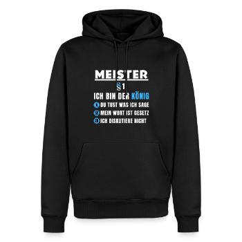 Cadeau de maître - Je suis le roi - Sweat à capuche Premium bio Homme - noir - Devant - Nico (187cm)