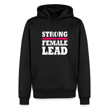 Strong female lead - Sweat à capuche Premium bio Homme - noir - Devant - Nico (187cm)