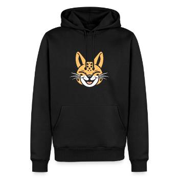 serval - Men’s Premium Organic Hoodie - black - Front - Nico (187cm)
