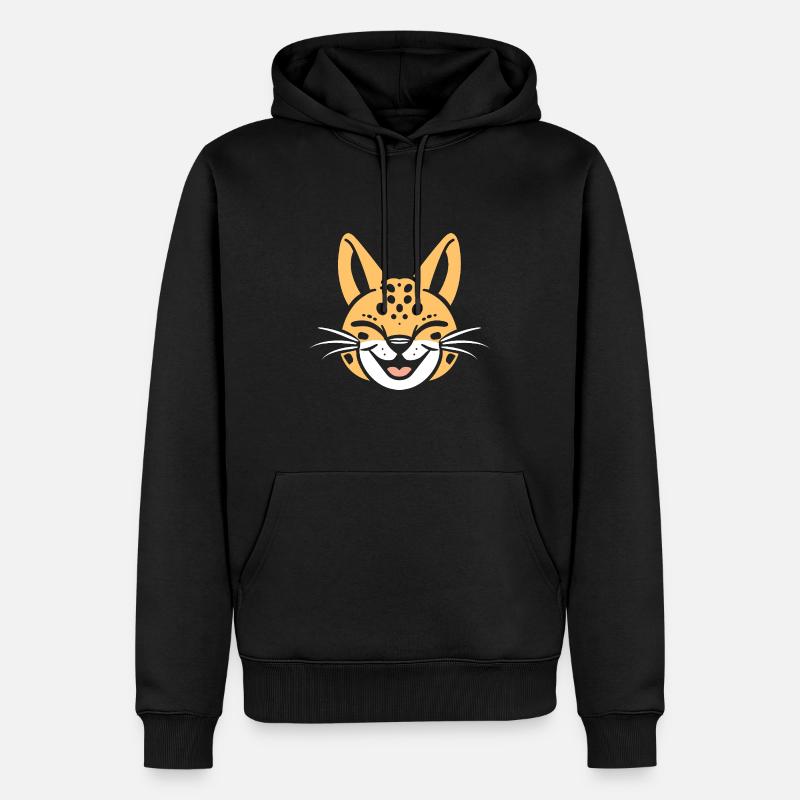 Serval - Männer Premium Bio Hoodie - Schwarz