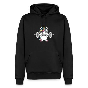 Humor Bodybuilding - Männer Premium Bio Hoodie - Schwarz - Vorne - Nico (187cm)