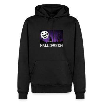 Manoir hanté d’Halloween - Sweat à capuche Premium bio Homme - noir - Devant - Nico (187cm)