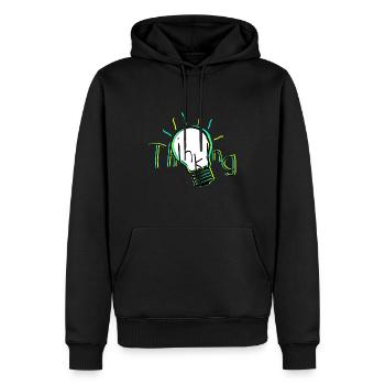 Thinking - Men’s Premium Organic Hoodie - black - Front - Nico (187cm)