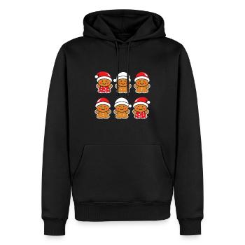 Lebkuchenmann - Männer Premium Bio Hoodie - Schwarz - Vorne - Nico (187cm)