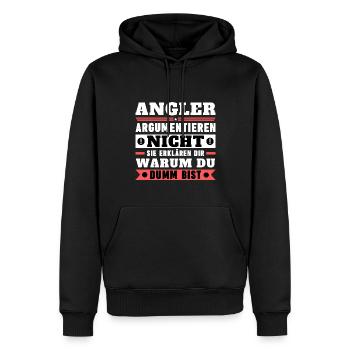 Anglers don't argue - Men’s Premium Organic Hoodie - black - Front - Nico (187cm)