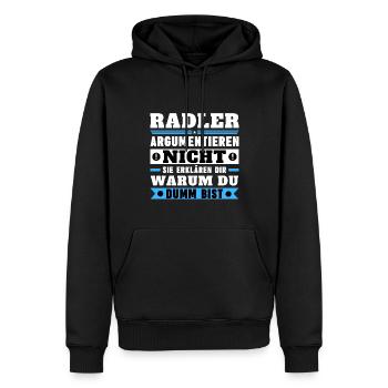 Radler argumentieren nicht - Männer Premium Bio Hoodie - Schwarz - Vorne - Nico (187cm)
