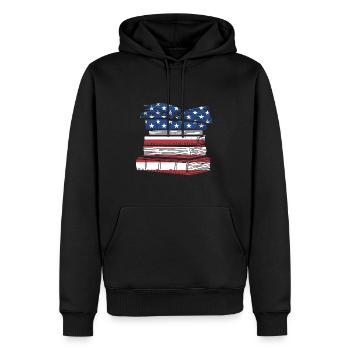 Lisez-nous Lecture du drapeau - Sweat à capuche Premium bio Homme - noir - Devant - Nico (187cm)