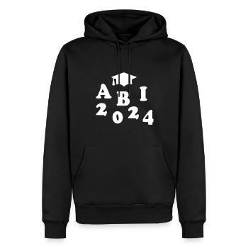 Abi 2024 - Männer Premium Bio Hoodie - Schwarz - Vorne - Nico (187cm)
