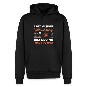 Geocacher Une journée sans géocaching - Sweat à capuche Premium bio Homme - noir - Devant - Nico (187cm)