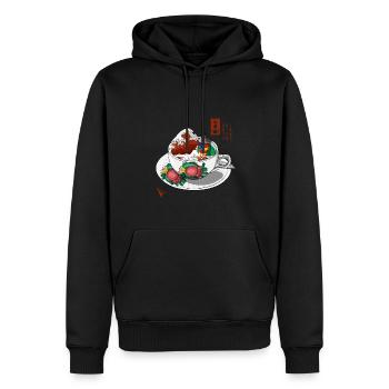 Frisian Tea Wave - Männer Premium Bio Hoodie - Schwarz - Vorne - Nico (187cm)