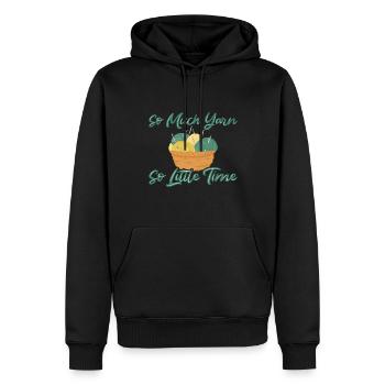 Tant de fil si peu de temps à crocheter - Sweat à capuche Premium bio Homme - noir - Devant - Nico (187cm)