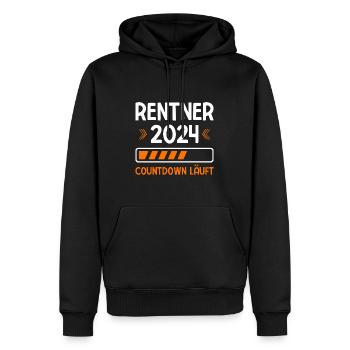 Rentner 2024 Countdown Läuft Rente 2024 - Männer Premium Bio Hoodie - Schwarz - Vorne - Nico (187cm)