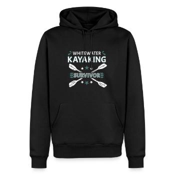 Survivant du kayak en eau vive - Sweat à capuche Premium bio Homme - noir - Devant - Nico (187cm)