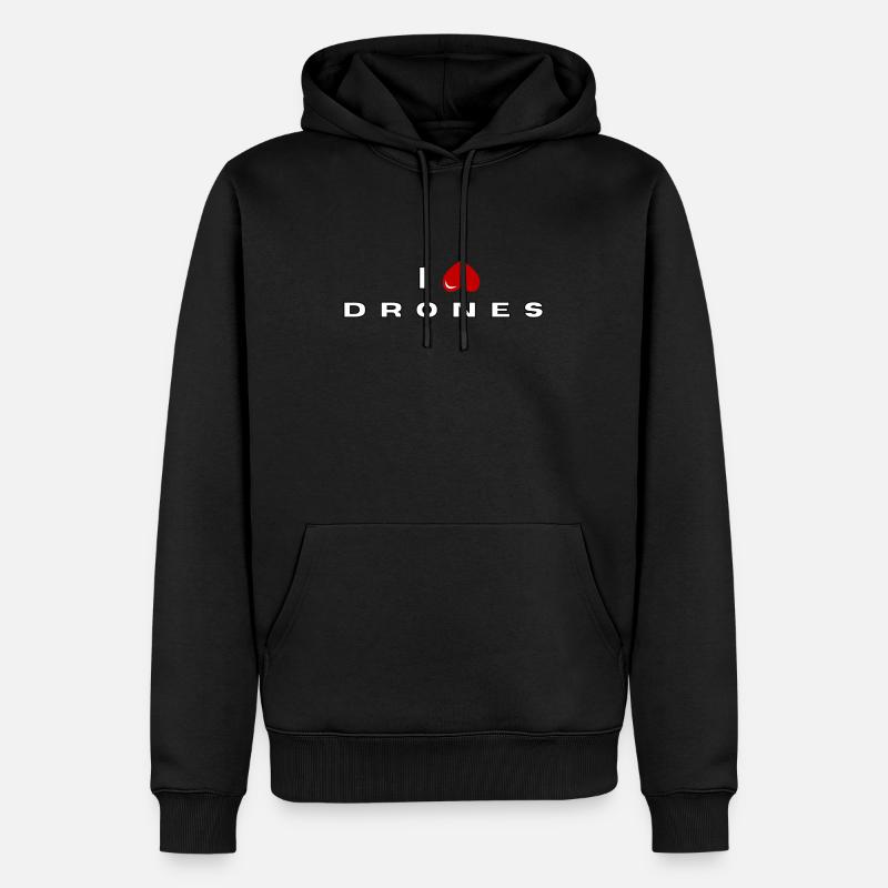 Je déteste les drones - Sweat à capuche Premium bio Homme - noir