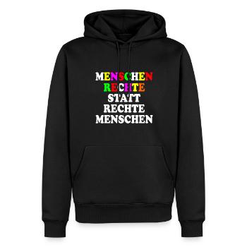 menschenrechte statt rechte menschen - Männer Premium Bio Hoodie - Schwarz - Vorne - Nico (187cm)
