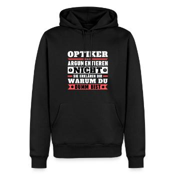 Opticians don't argue - Men’s Premium Organic Hoodie - black - Front - Nico (187cm)