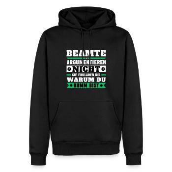 Beamte argumentieren nicht - Männer Premium Bio Hoodie - Schwarz - Vorne - Nico (187cm)