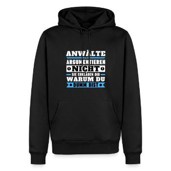 Les avocats ne discutent pas - Sweat à capuche Premium bio Homme - noir - Devant - Nico (187cm)