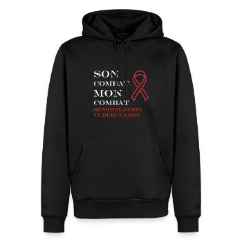 Sensibilisation à la tuberculose - Sweat à capuche Premium bio Homme - noir - Devant - Nico (187cm)