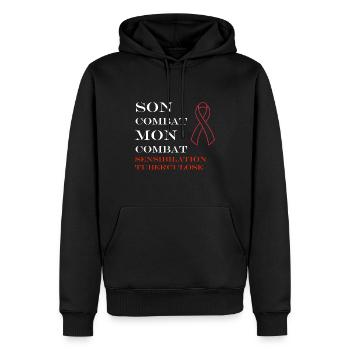 Sensibilisation à la tuberculose - Sweat à capuche Premium bio Homme - noir - Devant - Nico (187cm)