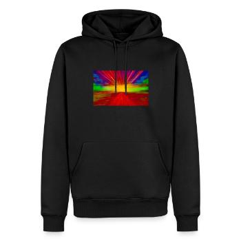 Horizon sketch - Männer Premium Bio Hoodie - Schwarz - Vorne - Nico (187cm)