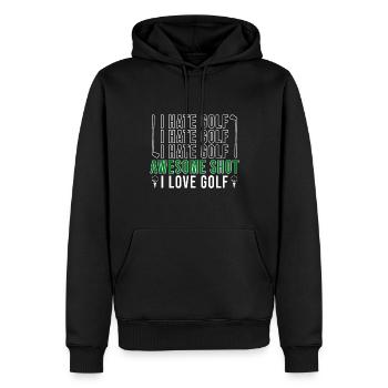 Golf Golfeurs Golfeurs - Sweat à capuche Premium bio Homme - noir - Devant - Nico (187cm)