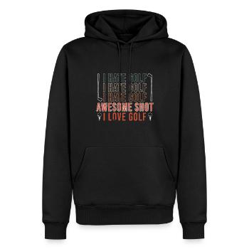 Golf Golfeurs Golfeurs - Sweat à capuche Premium bio Homme - noir - Devant - Nico (187cm)