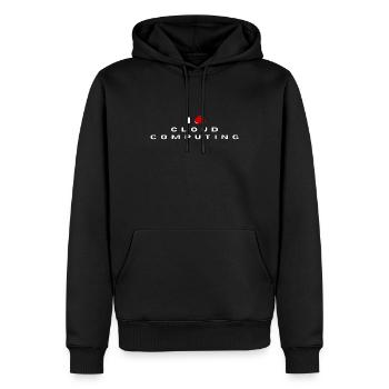 Je déteste le Cloud computing - Sweat à capuche Premium bio Homme - noir - Devant - Nico (187cm)