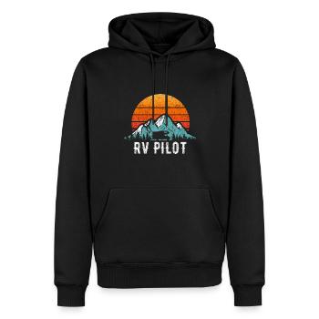 RV Pilot Wohnmobil Reisesachen Wohnmobil Urlaub Retro - Männer Premium Bio Hoodie - Schwarz - Vorne - Nico (187cm)