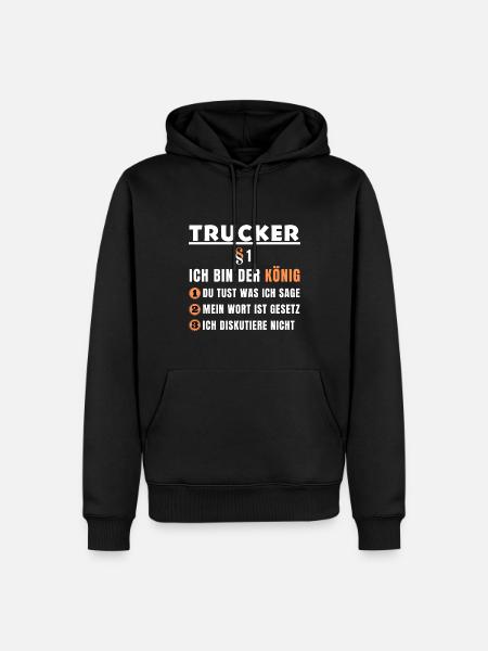 Truckergave - Jeg er kongen - Herre Premium økologisk hoodie - sort