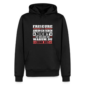 Friseure argumentieren nicht - Männer Premium Bio Hoodie - Schwarz - Vorne - Nico (187cm)